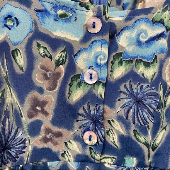 Vintage All That Jazz Tropical Floral Empire Waist Midi Maxi Dress Sz 9 / 10 - Picture 4 of 11